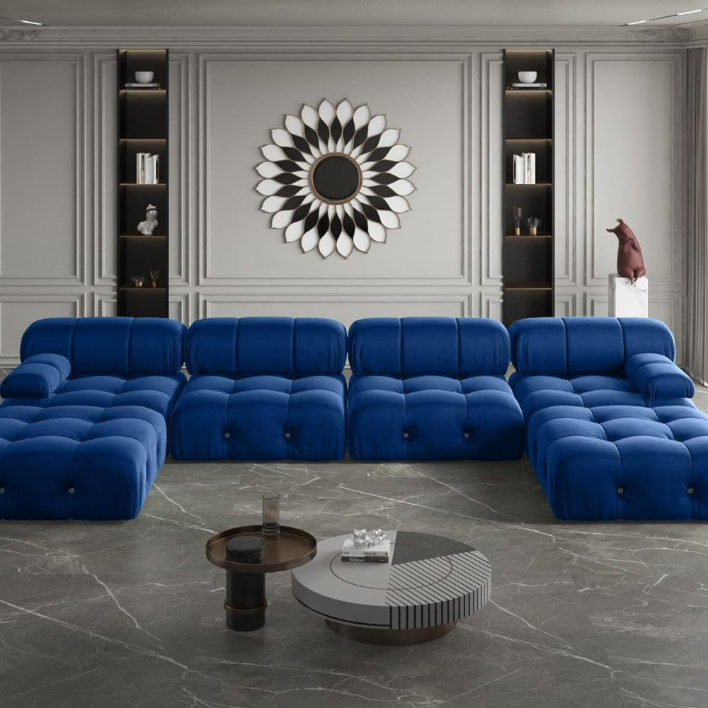 Takumi Velvet Modular Sofa (Blue)