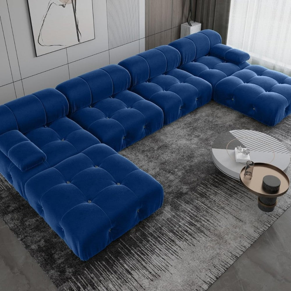 Takumi Velvet Modular Sofa (Blue)