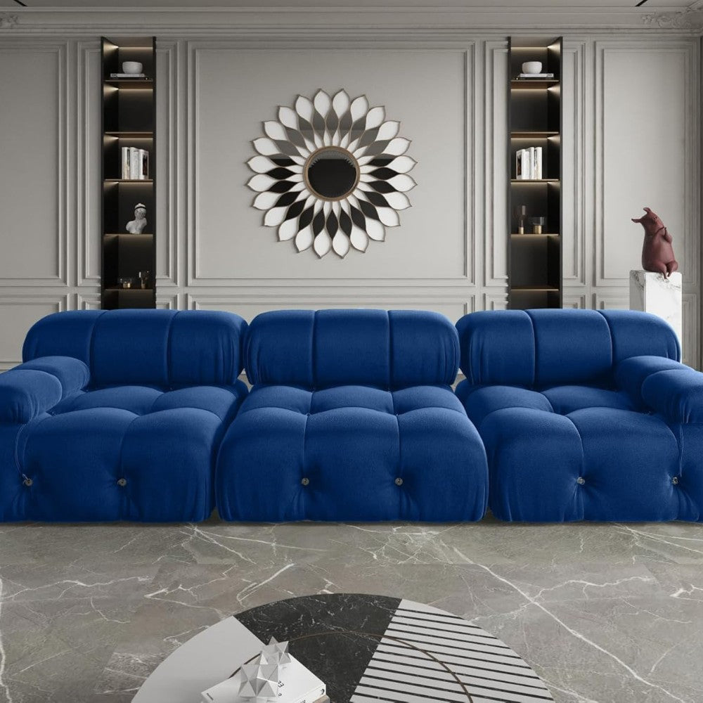 Takumi Velvet Modular Sofa (Blue)