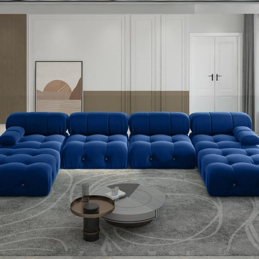 Takumi Velvet Modular Sofa (Blue)