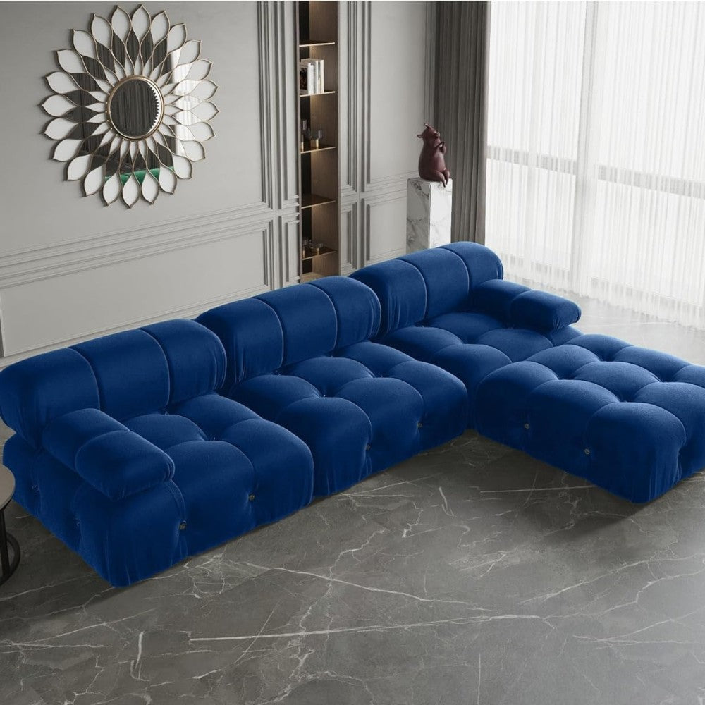 Takumi Velvet Modular Sofa (Blue)