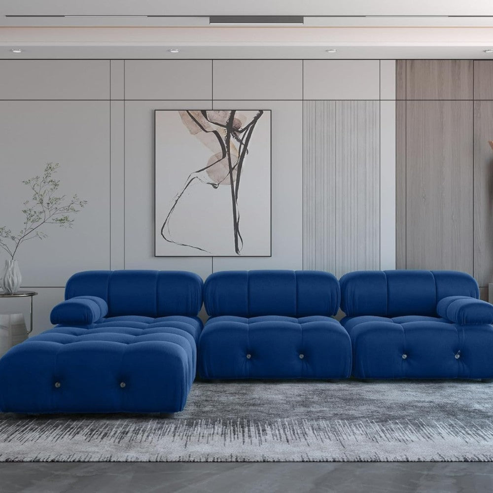 Takumi Velvet Modular Sofa (Blue)