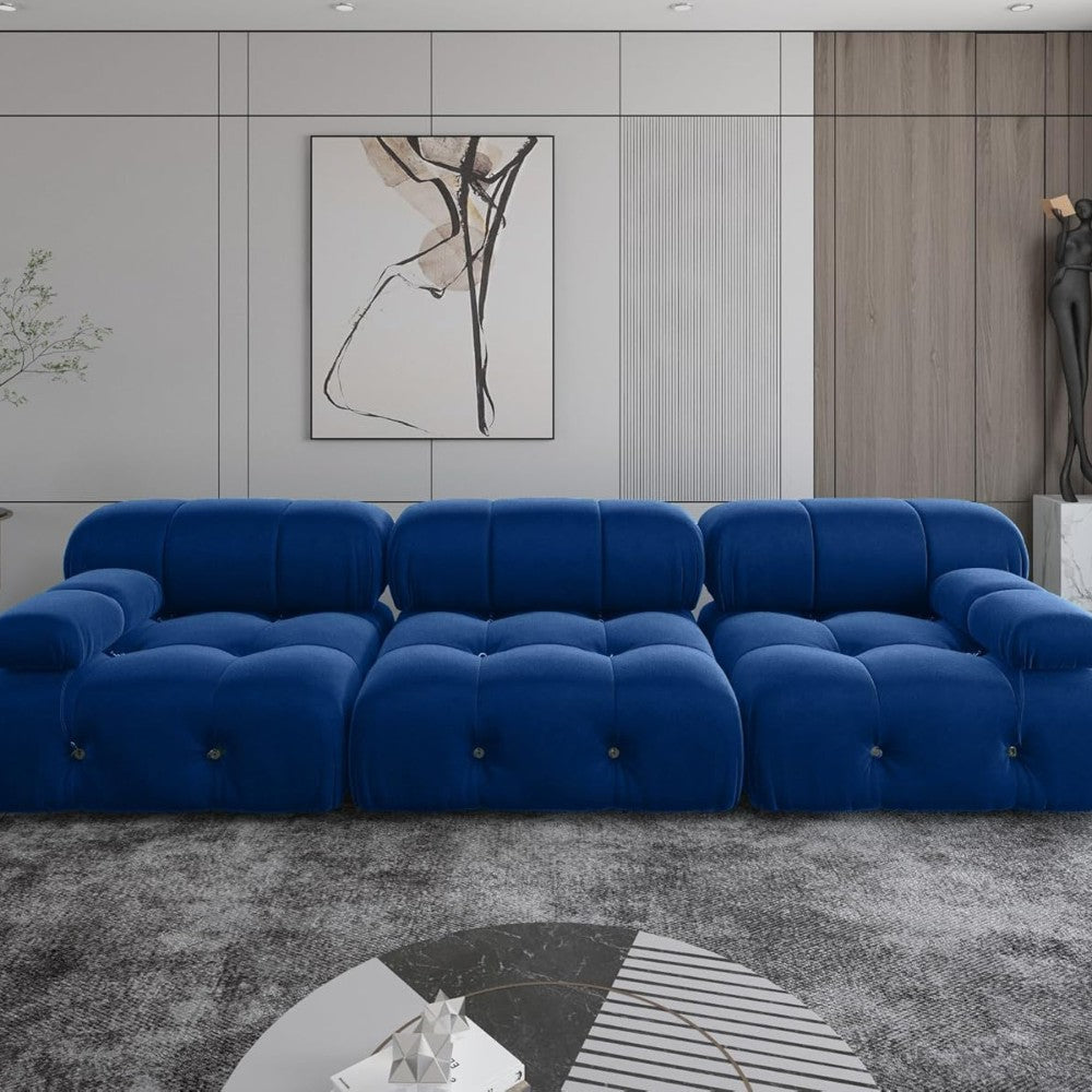 Takumi Velvet Modular Sofa (Blue)