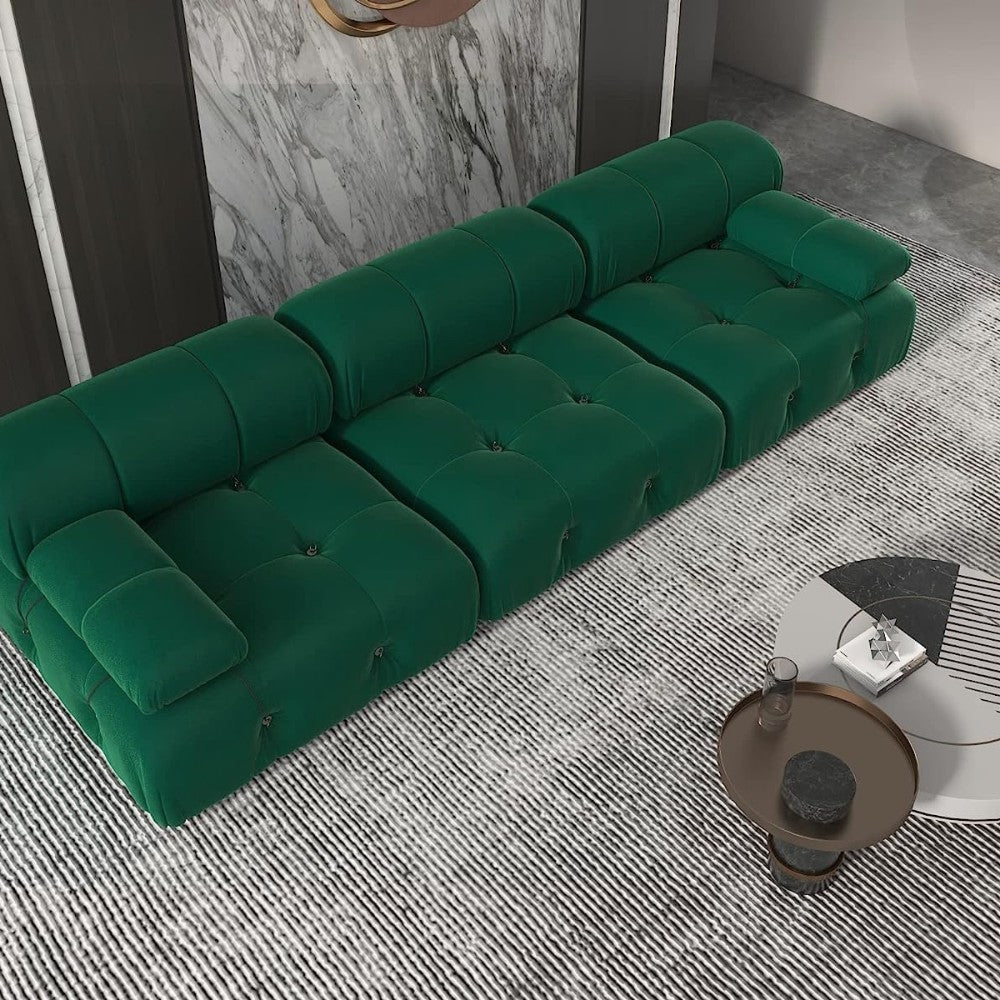 Takumi Velvet Modular Sofa (Green)