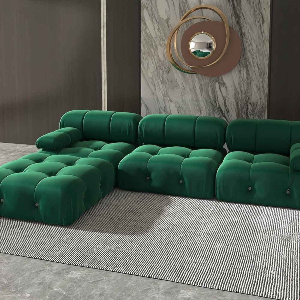 Takumi Velvet Modular Sofa (Green)