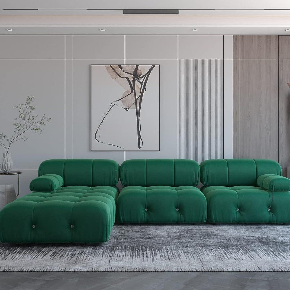 Takumi Velvet Modular Sofa (Green)