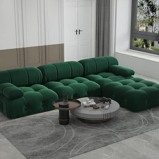 Takumi Velvet Modular Sofa (Green)