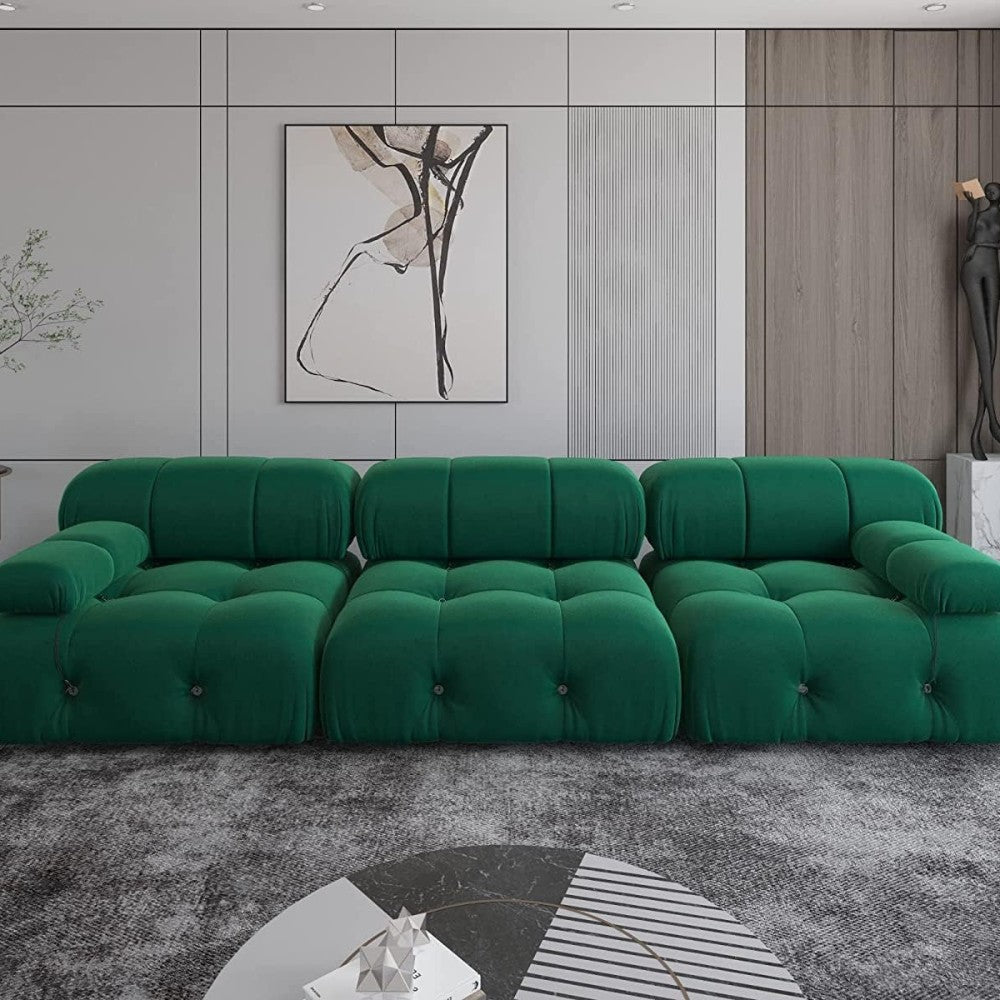 Takumi Velvet Modular Sofa (Green)