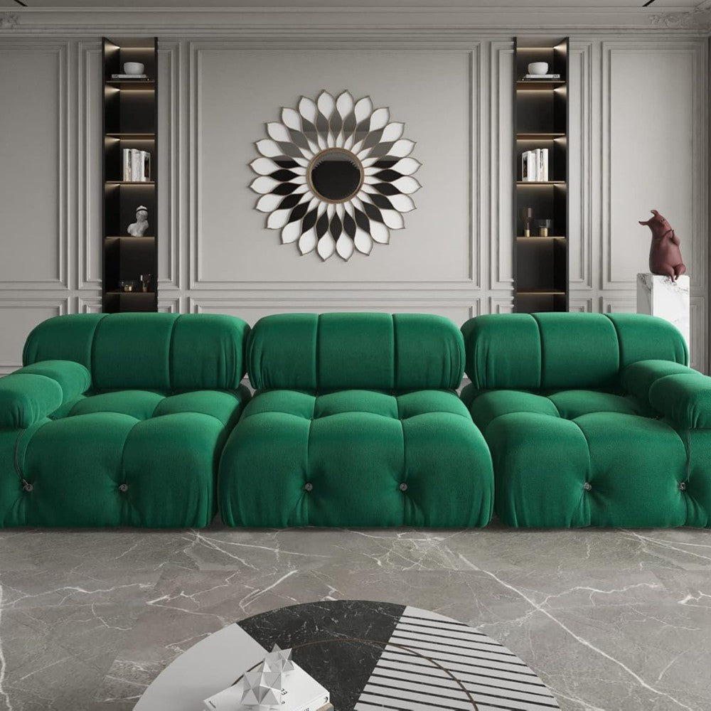 Takumi Velvet Modular Sofa (Green)