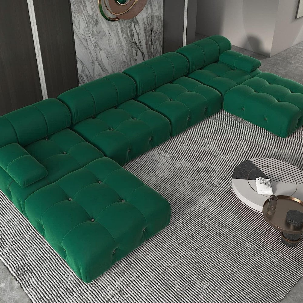 Takumi Velvet Modular Sofa (Green)