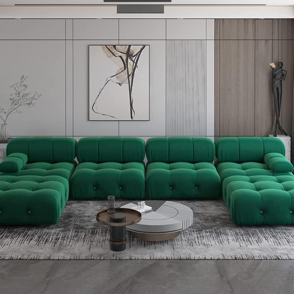 Takumi Velvet Modular Sofa (Green)