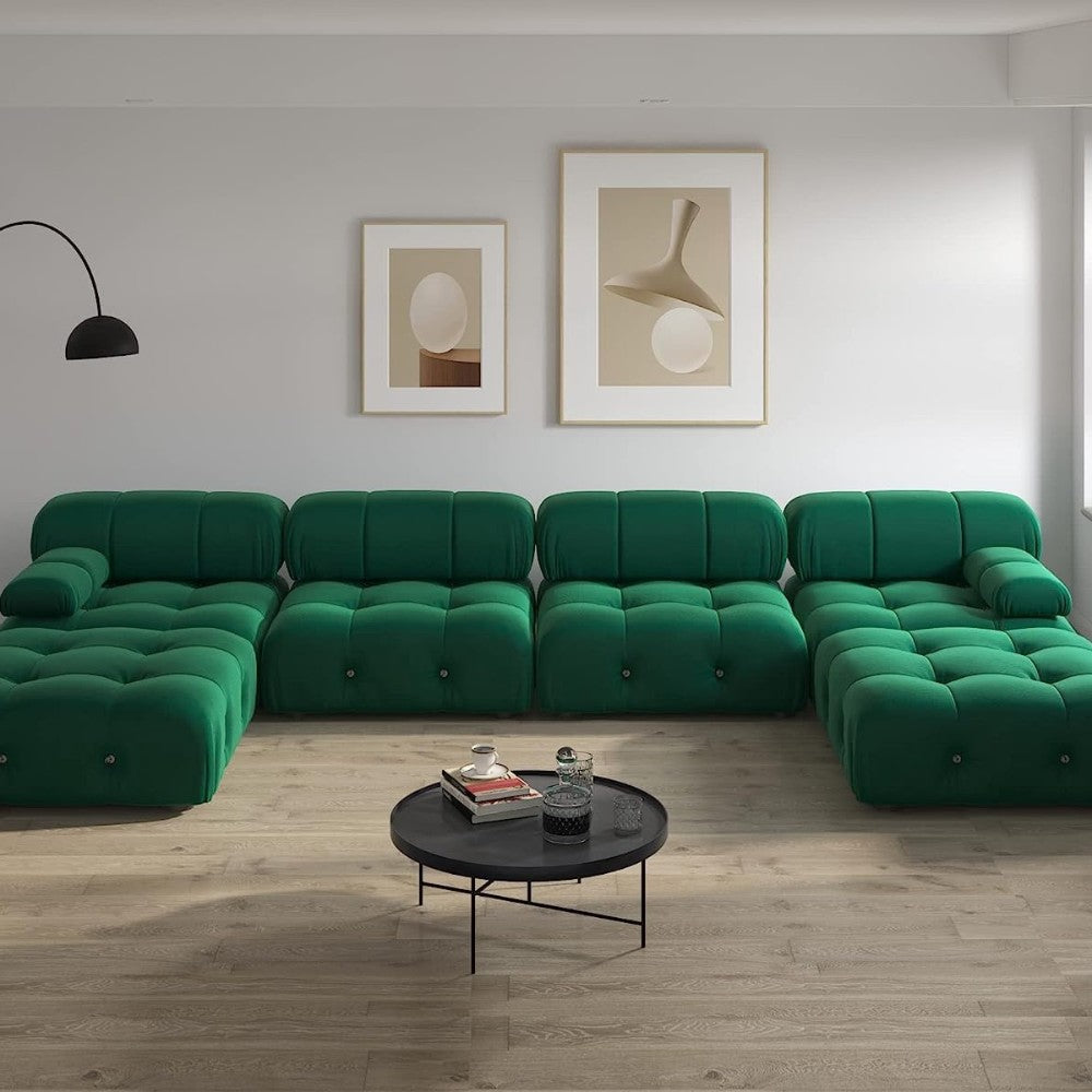 Takumi Velvet Modular Sofa (Green)