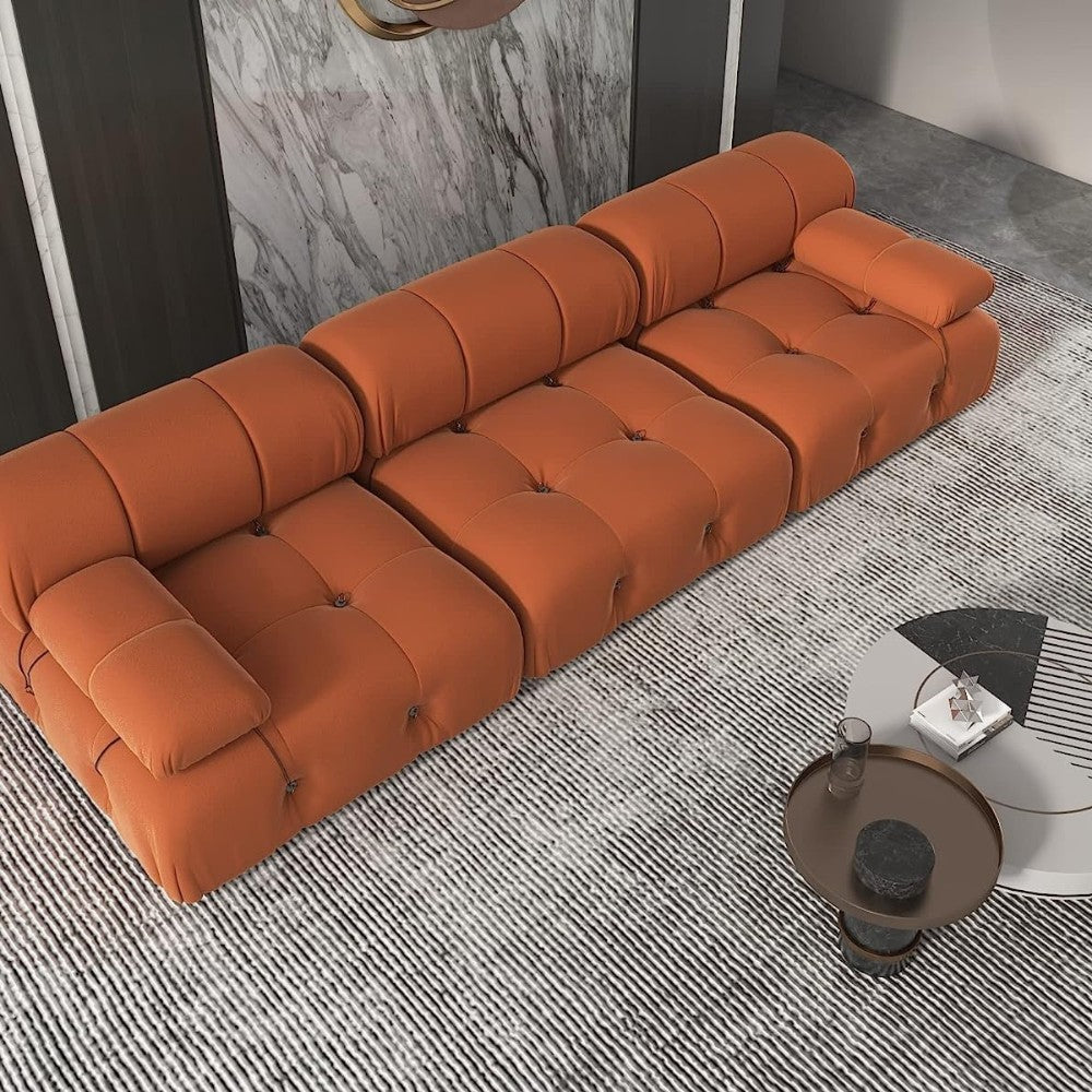 Takumi Velvet Modular Sofa (Orange)