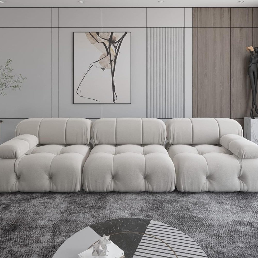 Takumi Velvet Modular Sofa (Beige)