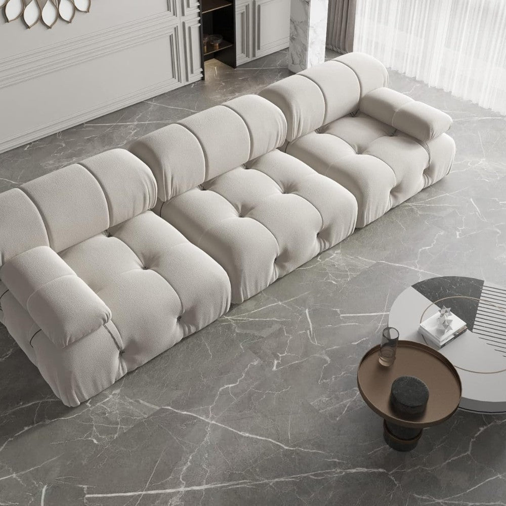 Takumi Velvet Modular Sofa (Beige)