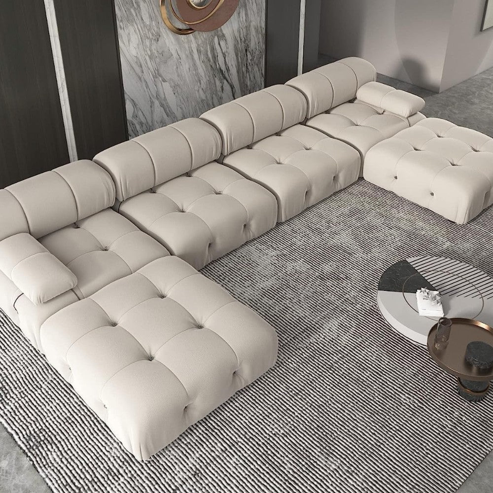 Takumi Velvet Modular Sofa (Beige)