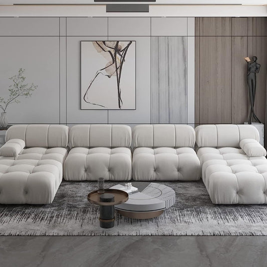 Takumi Velvet Modular Sofa (Beige)